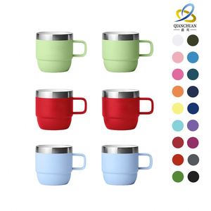 Nouvelle tasse à café portable de 6 oz en acier inoxydable 304, design moderne et simple, compacte, idéale pour le bureau et les déplacements transfrontaliers - Product Image 1