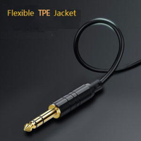 Neues schwarzes, geräuscharmes, doppelt geschirmtes Audiokabel, Gitarrenkabel, Instrumentenkabel mit goldenem Mono-Stecker