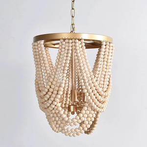 アメリカンラスティックファームハウスライト、ラスティックビーズシャンデリア、ヴィンテージビーズペンダント照明器具、キッチンアイランド、ダイニングルーム用 - Product Image 2