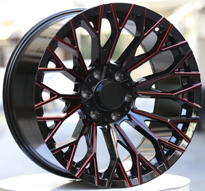 Derin İçbükey Arazi Tipi Alaşım 20 22 İnç Siyah ve Kırmızı 6x135 6x139.7 jantlar, RAM GMC Pickup Bronco Silverado Chevy Sierra için - Product Image 1
