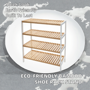 Étagère à chaussures en bambou durable, écologique, pour le salon, 3 niveaux, design simple, autoportante - Product Image 2