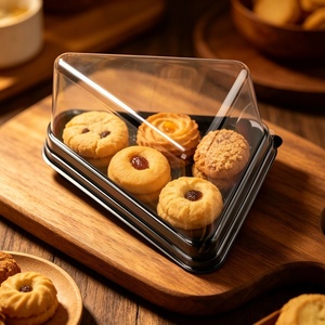 Boîte à gâteau de luxe pour gâteau rectangulaire et gâteau en tranches, ensemble de contenants transparents pour marque de boulangerie haut de gamme - Product Image 1