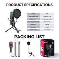 Microphone de jeu USB en gros d'usine avec kit de support de bras de bureau pour enregistrement sur PC, ordinateur, podcast