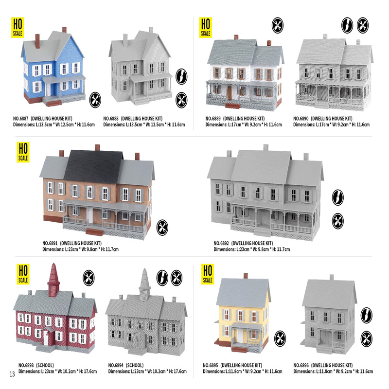 Edificio in scala HO assemblare materiali ABS per il Layout del treno del costruttore di Diorama
