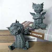 Statue de dragon en gros pour jardin, art déco abstrait, décoration extérieure en résine, sculpture zen yoga, pour patio, pelouse, cour, balcon, intérieur, cadeau