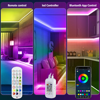 Bande LED RGBIC 12V WS2811 30 LED/m, contrôleur LED, télécommande IR 24 touches, contrôleur intelligent musical, variateur de lumière