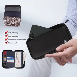 New Multi-functional Nylon Card <b>Holder</b> Portable <b>Document</b> Bag International <b>Travel</b> RFID-protected Waterproof Anti-theft Multiple - Product Image 2