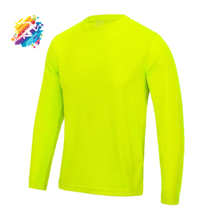 High Quality 100% Cotton Custom Label <b>Men's</b> Moisture-Wicking <b>Long</b> Sleeve <b>T</b>-<b>Shirt</b> with Front Printed Brand Logo - Product Image 4