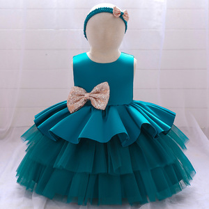Abiti Eleganti per Bambine di 3 Anni, 6 Colori Assortiti, Vendita all'Ingrosso, Ricamati con Volant Rossi per Feste - Product Image 4
