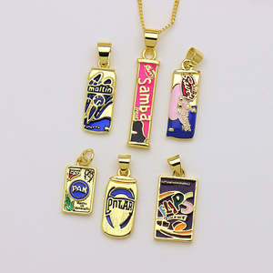 Connecteur en laiton émaillé Samba Gold Maltin Candy pour pendentif de bijoux, <span class=keywords><strong>collier</strong></span> de guitare, breloque goutte d'huile pour couples - Product Image 3