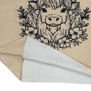 Suéter de punto con cuello redondo y estampado de vaca de las Tierras Altas para mujer, estilo occidental, jersey de manga larga - Product Image 4