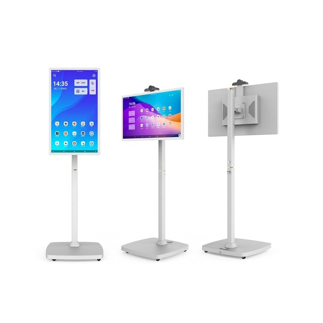 Nice Design Floor Stand Free Moving 21.5 Inch 27 Inch 32 Inch Touch Screen Totem with Camera Exhibition Live Video Smart Totem