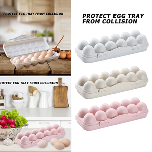 12-Grid Plastic <b>Egg</b> Tray Holder Shockproof <b>Eggs</b> Slot Tray Box for Kitchen for Food <b>Storage</b> During Camping Picnics Hiking Travel - Product Image 5
