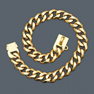 ปลอกคอสุนัขสแตนเลสสตีลสีทองแบบหรูหรา ขนาด 23 มม. ป้องกันการกัด แบบ Cuban Link พร้อมสายคล้องและกระดิ่งเล็ก สำหรับสุนัขขนาดเล็ก กลาง และใหญ่ - Product Image 3