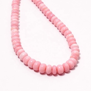 Opel Rosa peruano liso collar con cuentas de piedras preciosas Rondelle forma cuentas pulsera de piedras preciosas natural de buena calidad - Product Image 3