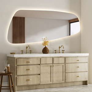 Tùy chỉnh không thường xuyên Led Gương Logo thông minh gương màn hình cảm ứng gương phòng tắm gương cho khách sạn - Product Image 1