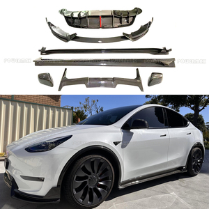 Vente en gros de jupes latérales avant en fibre de carbone sèche style AD Kit de carrosserie pour Tesla Model Y Diffuseur arrière Spoiler de toit Couvertures de rétroviseurs - Product Image 1