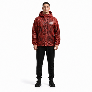 Chaqueta cortavientos con capucha y estampado de camuflaje para hombre, impermeable, para deportes al aire libre, con logotipo personalizado, OEM, ODM - Product Image 1