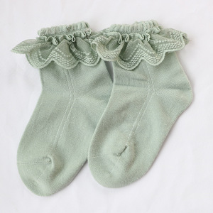 Chaussettes à lacets pour filles, chaussettes solides pour bébés et enfants de 0 à 12 ans, automne 2021 - Product Image 4
