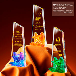 Logotipos gratuitos personalizados, trofeo de cristal K9 colorido, trofeos personalizados tallados exquisitos, premio de contribución de Base negra - Product Image 5