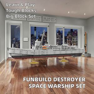 Ensemble de blocs de construction de vaisseau spatial OEM en gros, modèle de destroyer, briques à assembler, jouets en plastique, thèmes de bateaux - Product Image 2