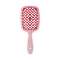 Brosse à cheveux magique à massage et démêlage en paille de blé creuse, petite et carrée, populaire en 2026, avec poignée en plastique pour un usage domestique