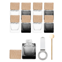 Mini bouteille de désodorisant en bois noir vide personnalisé de 10ml bouteille de diffuseur en verre suspendu pour voiture