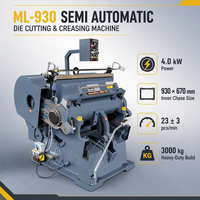 Emballage commercial semi-automatique carton papier cosmétique boîtes en carton feuille d'alimentation Ml 930 rainage Dominator Machines découpées