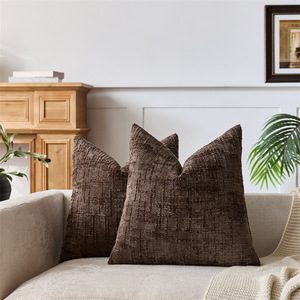 ปลอกหมอนอิงเชนิลล์เนื้อนุ่มขนาด 18x18 นิ้ว สำหรับโซฟาห้องนั่งเล่น ปลอกหมอนสีพื้น - Product Image 3