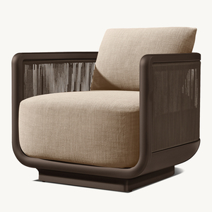 Juego de Sofás de Jardín Minimalistas de <span class=keywords><strong>Aluminio</strong></span> para <span class=keywords><strong>Terraza</strong></span>, Estilo Nórdico de Lujo Moderno, <span class=keywords><strong>Muebles</strong></span> de Exterior Impermeables para Hotel y Villa - Product Image 2