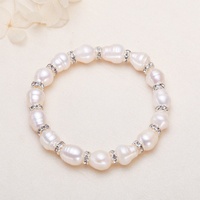 Bracelet élastique simple unisexe en perles d'eau douce Miuxi, blanc, qualité AAAAA/AAAA, bijoux de Chine, sans certificat, vente en gros