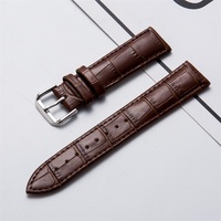 Bracelet de montre en cuir véritable avec motif bambou pour hommes et femmes, en cuir de vachette, boucle ardillon, en stock, vente en gros