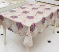 Nappe en PVC Imprimée Florale, Imperméable et Anti-Huile, avec Support en Tissu Polyester, Vente en Gros Direct Fabricant