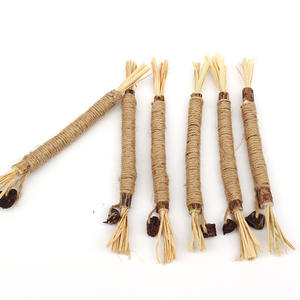 Mainan kucing alami dengan stik kayu Catnip dengan bau Matatabi dan bau benang yang mendorong stik perawatan gigi gila kucing - Product Image 1
