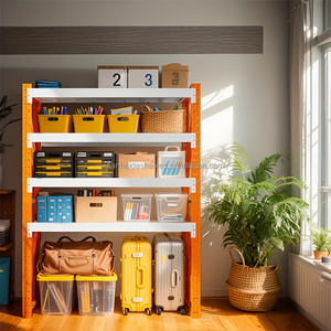 رفوف تخزين قوية قابلة للتعديل بدون براغي بارتفاع 79 بوصة و4 طبقات، مقاومة للصدأ ومتينة للاستخدام في المرآب والمطبخ والمستودع والقبو - Product Image 2