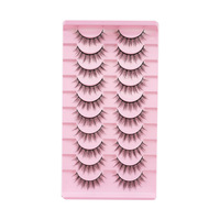 10 Paires de Faux Cils Européens et Américains 3D Effet Miroir Multi-Niveaux pour Grands Yeux, Cils de Petit Diable Transfrontaliers