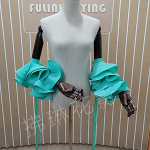Costume da ballo da sala con maniche a sbuffo, nuovo accessorio per competizioni di danza, gonna per esibizioni di valzer con maniche a sbuffo - Product Image 5