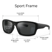 Lunettes de soleil polarisées pour la pêche pour hommes - Monture TR90, protection UV, design en deux parties