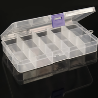 Boîte de rangement transparente rectangulaire à 15 compartiments en plastique PP de haute qualité pour la vente en gros