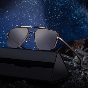 Nouvelles lunettes de soleil à monture carrée pour hommes, monture en plastique noir et métal, Protection UV400, Style extérieur WF 5G338 - Product Image 5