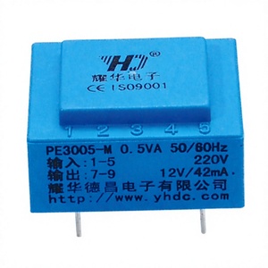 Transformador de Potencia Toroidal Mini de 0.5VA 230V 220V Monofásico con Núcleo de Acero al Silicio para Montaje en PCB de Plástico - Product Image 1