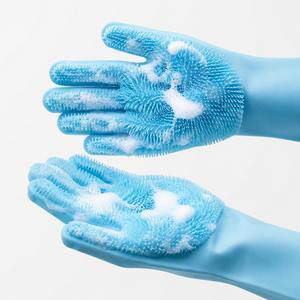 Guantes de Silicona Mágicos para Bañar Mascotas, Ideales para Bañar, Dar Champú y Cepillar Perros y Gatos (Paquete de 2) - Product Image 1