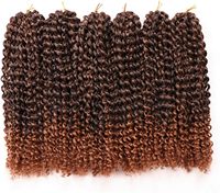 Extensions de cheveux synthétiques Marlybob pour tresses au crochet, 8 pouces, en vrac, afro crépu bouclé, pour femmes noires, fixation à l'eau chaude