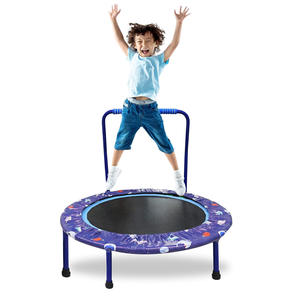 Trampolín Redondo Plegable para Interiores y Exteriores, Colchoneta de Salto de 38 Pulgadas, Mini Trampolín para Niños Pequeños con Asa - Product Image 1