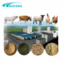 Ligne de production de granulés d'aliments pour animaux Mufeng personnalisée, 10-20 T/H, pour l'élevage de volailles, équipement d'usine d'aliments pour animaux, entièrement automatique