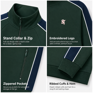 Completo da Uomo <span class=keywords><strong>2</strong></span> Pezzi: Felpa con Mezza Zip e Collo Alto, Pantaloni Larghi Sportivi, Tuta Casual Streetwear, Outfit Sportivo Comodo - Product Image 4