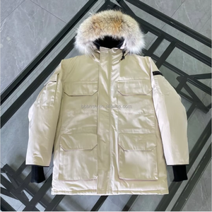 Canada Expedition Parka Multi Tone <b>Fur</b> <b>Hood</b> Long Sleeve Insulated Goose Down <b>Jacket</b> - Product Image 1