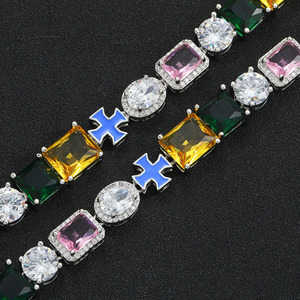 Pulsera de circonita de colores estilo Hip Hop, accesorios de moda para hombre, estilo Dopamina, celebridad de Internet, collar de moda Tanjing Lijing - Product Image 3