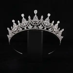 Wholesale Crown Headpieces Rhinestone Couronne Exquisite Bling Diamond Large Pageant Crown Sparkling Tiaras Para Noivas Diadem