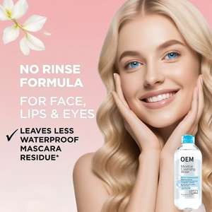 <span class=keywords><strong>Agua</strong></span> <span class=keywords><strong>micelar</strong></span> vegana personalizada <span class=keywords><strong>para</strong></span> desmaquillar Piel sensible suave natural infundida con minerales y cabezal de bomba - Product Image 3